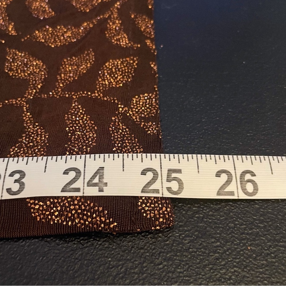 Vintage August Max Brown & Gold Leaf Patterned Long Sleeve Blouse Size 18W - Picture 12 of 14